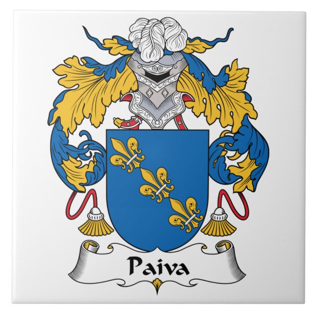 Azulejo De Cerámica Escudo de la familia de Paiva (Frente)
