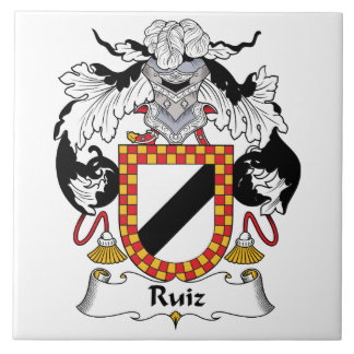 Azulejo De Cerámica Escudo de la familia de Ruiz