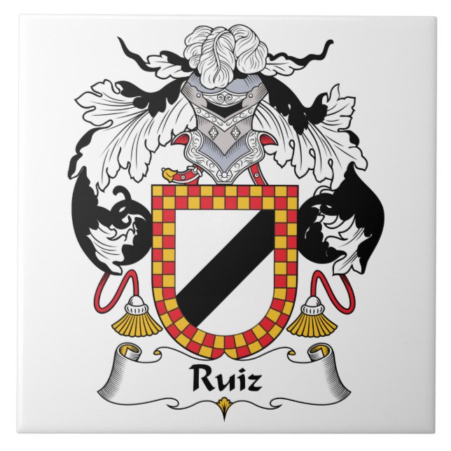 Azulejo De Cerámica Escudo de la familia de Ruiz (Frente)