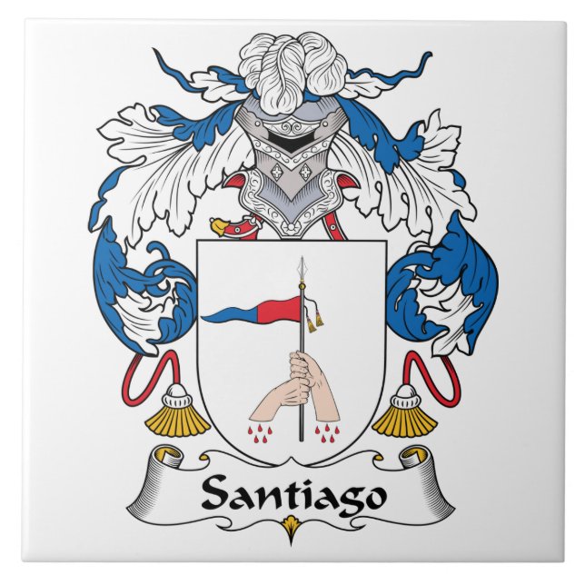 Azulejo De Cerámica Escudo de la familia de Santiago (Frente)