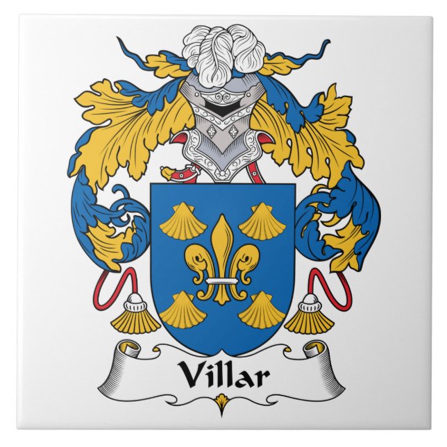 Azulejo De Cerámica Escudo de la familia de Villar (Frente)