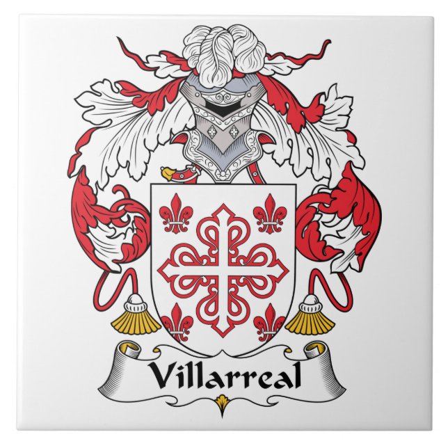 Azulejo De Cerámica Escudo de la familia de Villarreal (Frente)