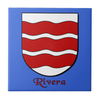 Azulejo De Cerámica Escudo de la familia Rivera