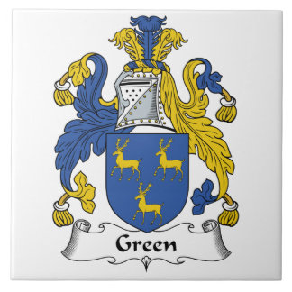 Azulejo De Cerámica Escudo verde de la familia