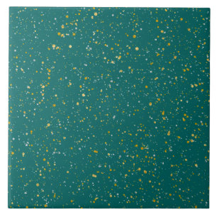 Azulejo De Cerámica Espacio elegante del confeti - verde verde azulado