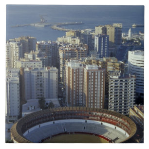 Azulejo De Cerámica España, Málaga, Andalucía Vista de Plaza de Toros
