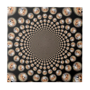 Azulejo De Cerámica Espectáculo de giro de guepardo – Frenesí felino:
