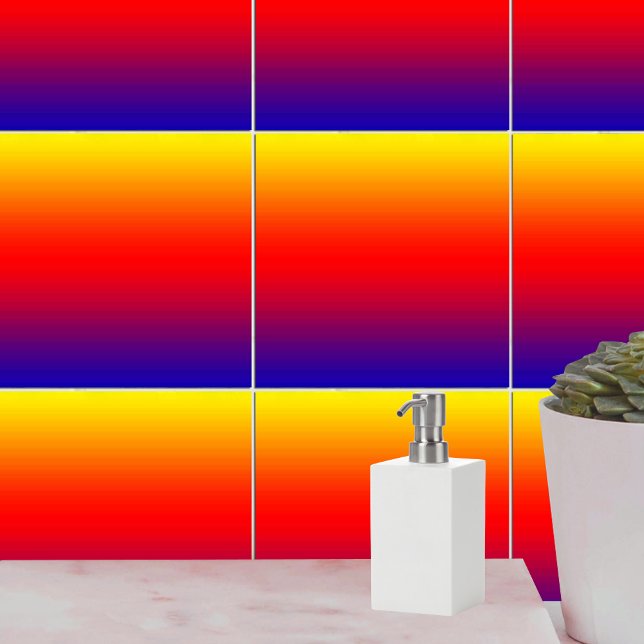 Azulejo De Cerámica Espectro de colores horizontales -1 (Spectrum of Horizontal Colors -1 Tile)