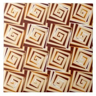 Azulejo De Cerámica Espirales cuadradas modernas de mediados del siglo