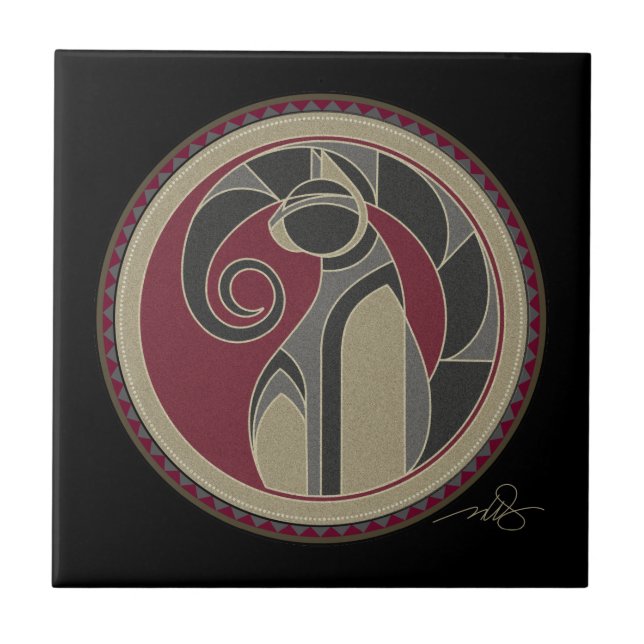 Azulejo De Cerámica Espíritu De Gato (Frente)