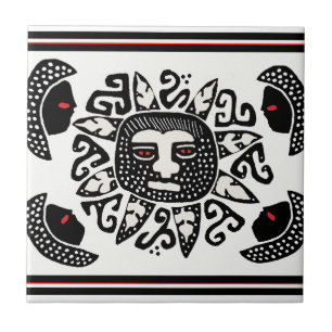 Azulejo De Cerámica Espíritu de sol indio tribal