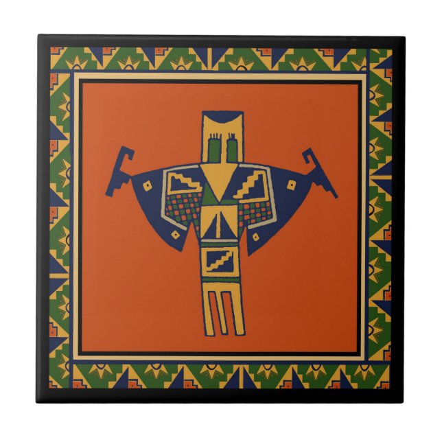 Azulejo De Cerámica Espíritu del chamán del sudoeste (Frente)