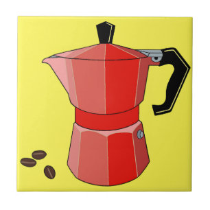 Azulejo De Cerámica Espresso rojo arcoiris
