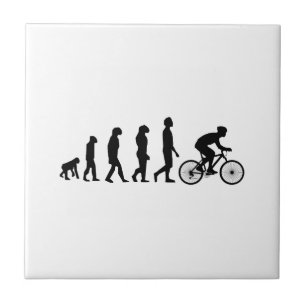 Azulejo De Cerámica Esquema de evolución humana en el ciclismo moderno