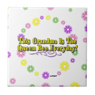 Azulejo De Cerámica Esta Abuela Es La Reina Abeja Las Flores Diarias