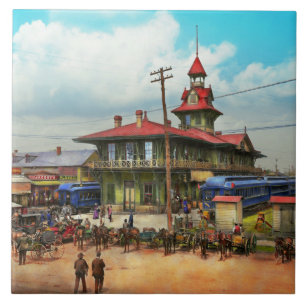 Azulejo De Cerámica Estación de tren - Ferrocarril Louisville y Nashvi