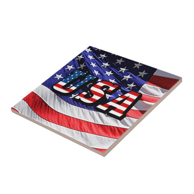 Azulejo De Cerámica Estados Unidos - Bandera estadounidense (Lado)