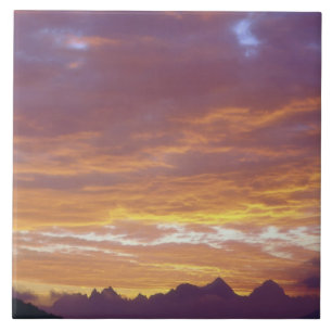 Azulejo De Cerámica Estados Unidos, California, atardecer sobre Sierra