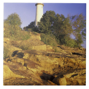 Azulejo De Cerámica Estados Unidos, Michigan, Lago Huron. Pointe Aux B