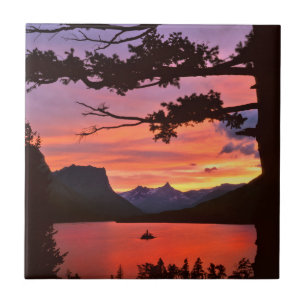 Azulejo De Cerámica Estados Unidos, Montana, Parque Nacional Glaciar. 