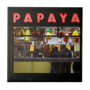 Azulejo De Cerámica Estados Unidos, Nueva York. Gray's Papaya: ventana