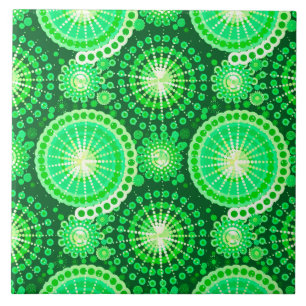 Azulejo De Cerámica Estallidos y pinzas, verde de pino oscuro
