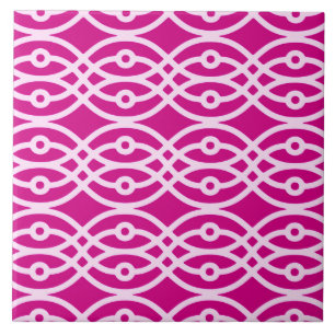 Azulejo De Cerámica Estampa de kimono, magenta y rosa