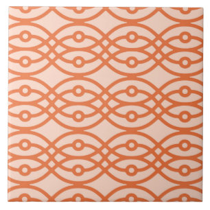 Azulejo De Cerámica Estampa de kimono, naranja coral