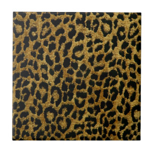 Azulejo de cerámica estampado con leopardo negro d