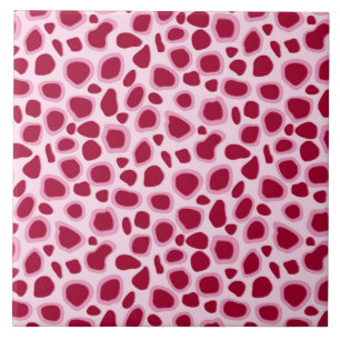 Azulejo De Cerámica Estampado de leopardo - Burdeos y Rosa