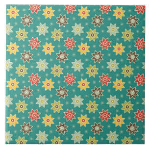 Azulejo De Cerámica estampado de plores retro 70s