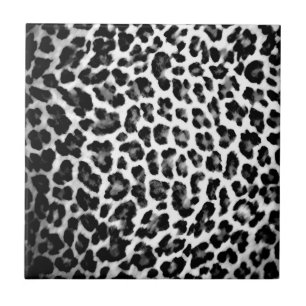 Azulejo De Cerámica Estampado leopardo negro y blanco