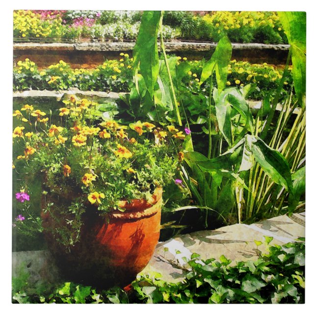 Azulejo De Cerámica Estanque de jardín (Frente)