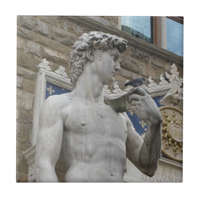 Azulejo De Cerámica Estatua de David Michelangelo en Italia (Frente)