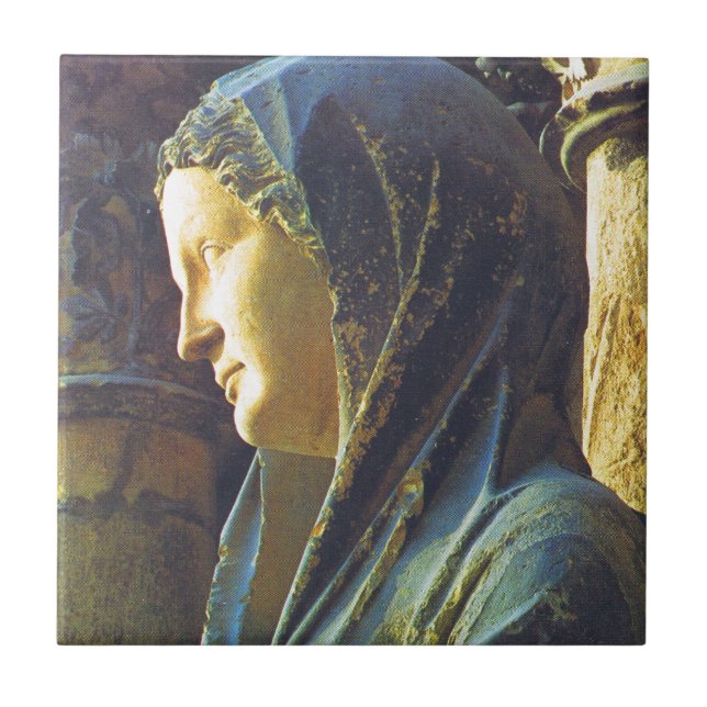 Azulejo De Cerámica Estatua del Virgen María (Frente)