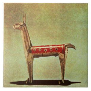 Azulejo De Cerámica Estatuilla de plata de la llama, de Perú, después