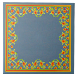 Azulejo De Cerámica Estilo de campo Marigoles Borde Cerámica Tile