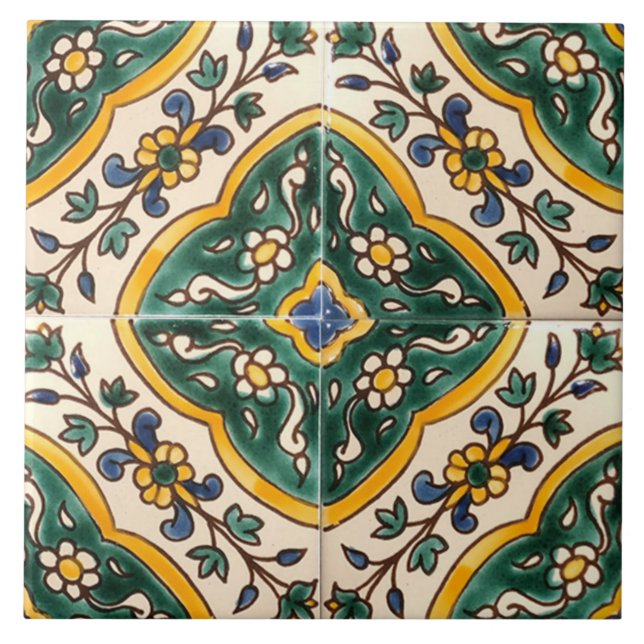 Azulejo de cerámica - estilo portugués vintage (Frente)