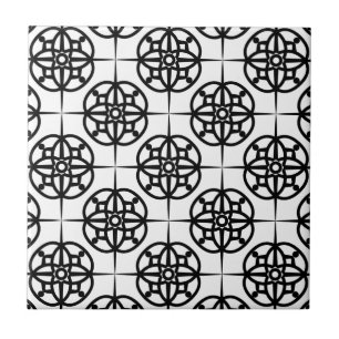 Azulejo De Cerámica Estilo Retro con Patrón Geométrico Elegante