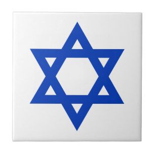 Azulejo De Cerámica Estrella Azul de David