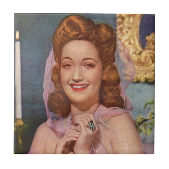Azulejo De Cerámica Estrella de Dorothy Lamour de los años 40 de las f (Frente)