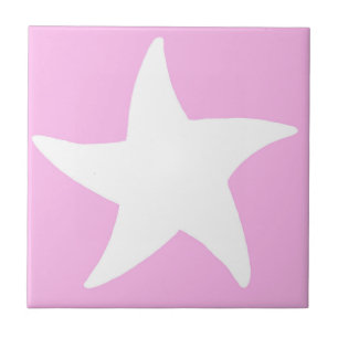 Azulejo De Cerámica Estrella de Mar Rosa