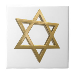 Azulejo De Cerámica estrella de oro chanukkah de david