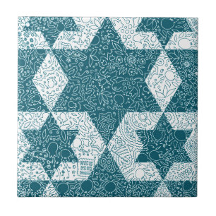 Azulejo De Cerámica Estrella del diseño de David hecha en Jerusalén