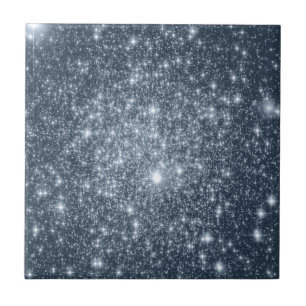 Azulejo De Cerámica Estrellas azules de acero oscuro