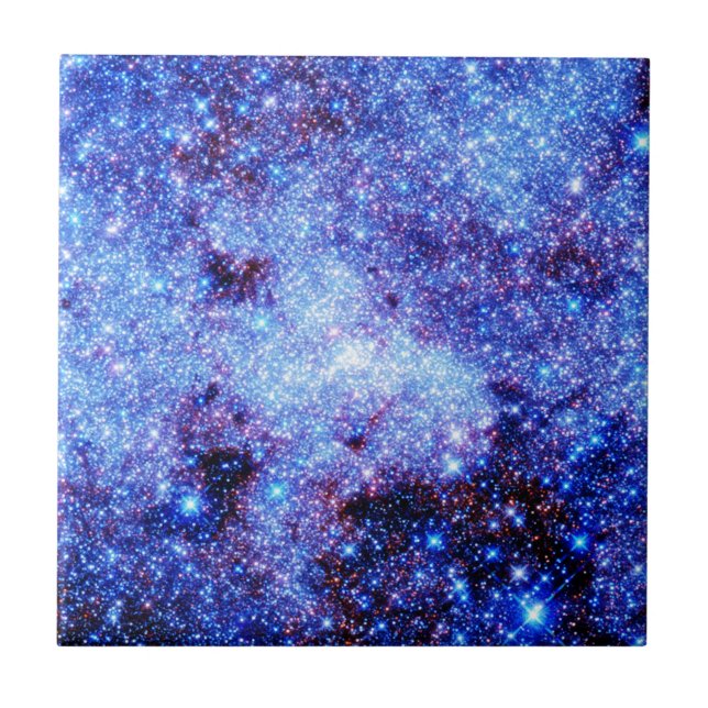 Azulejo De Cerámica Estrellas de espuma azul (Frente)
