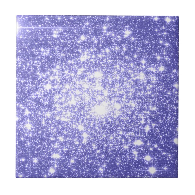 Azulejo De Cerámica Estrellas de lavanda (Frente)