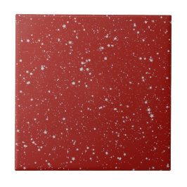 Azulejo De Cerámica Estrellas Purpurinas - Rojo plateado