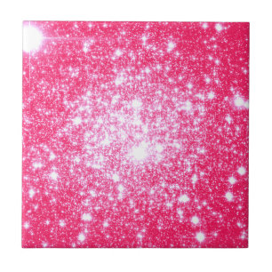 Azulejo De Cerámica Estrellas rosa brillantes