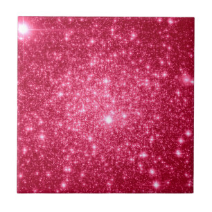 Azulejo De Cerámica Estrellas rosadas calientes